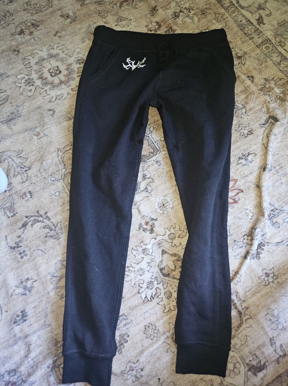 Men's Black Jogger Sweatpants with Subtle Embroidery